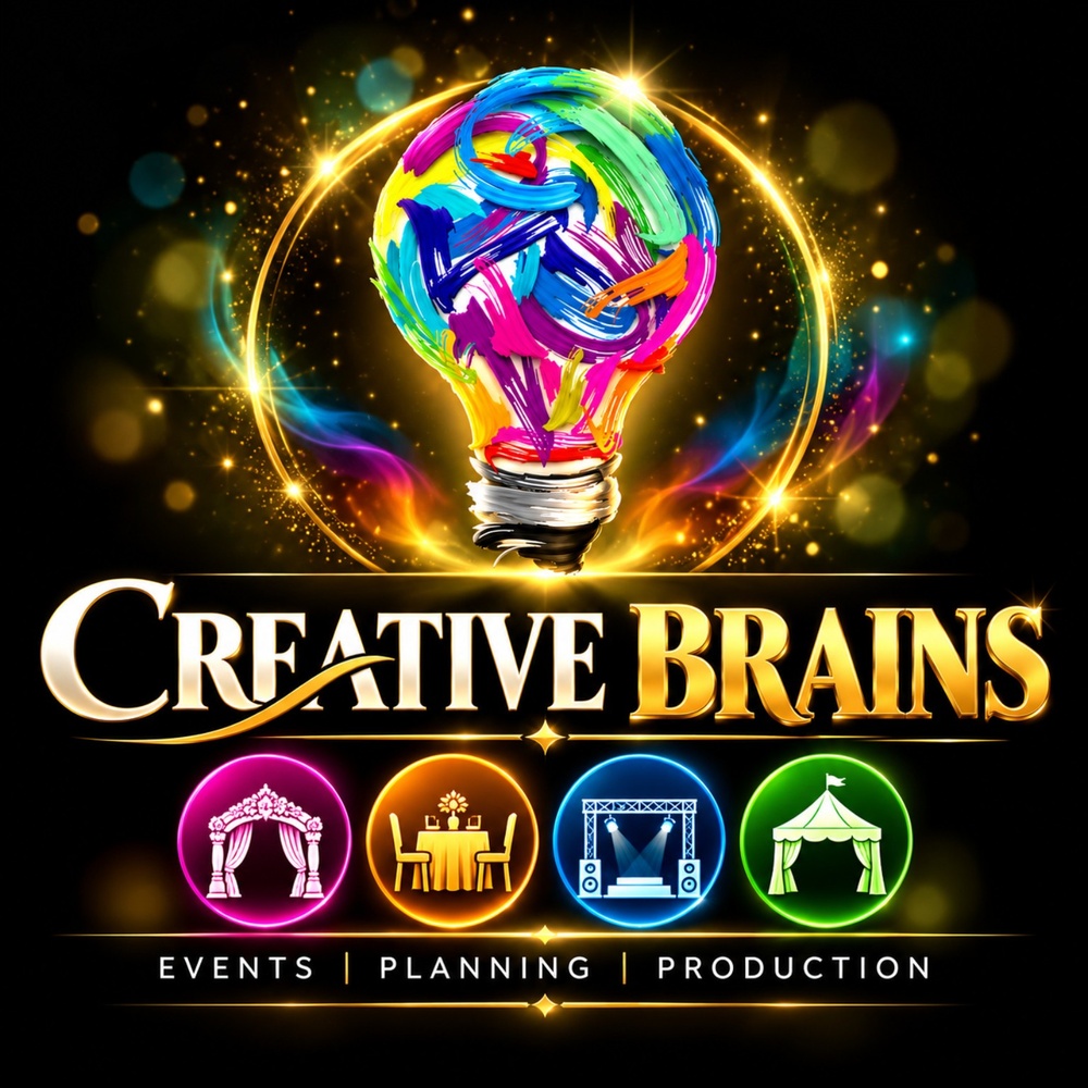 Cretive brains event and decor logo