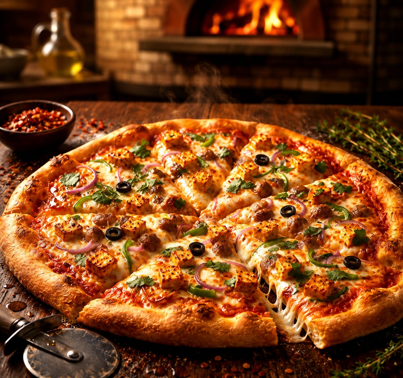 Cheesy Paneer Makhani Pizza [8 inches]